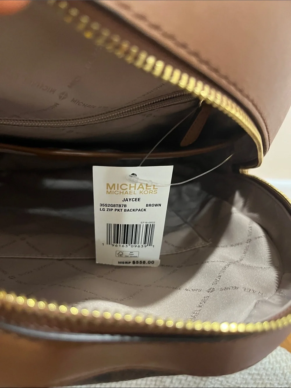 Michael Kors Brown/Tan Monogram Jaycee Backpack